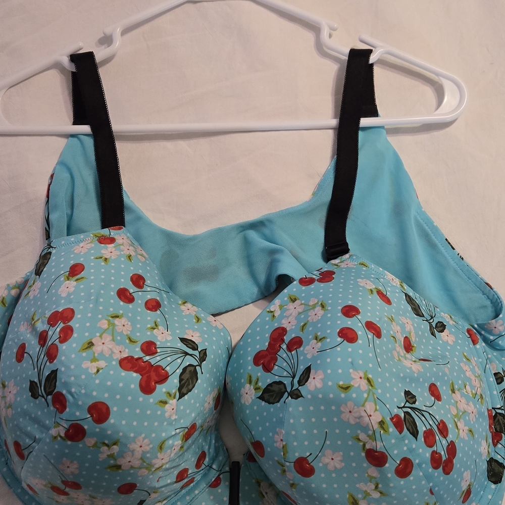Torrid Blue Cherry Print Bra